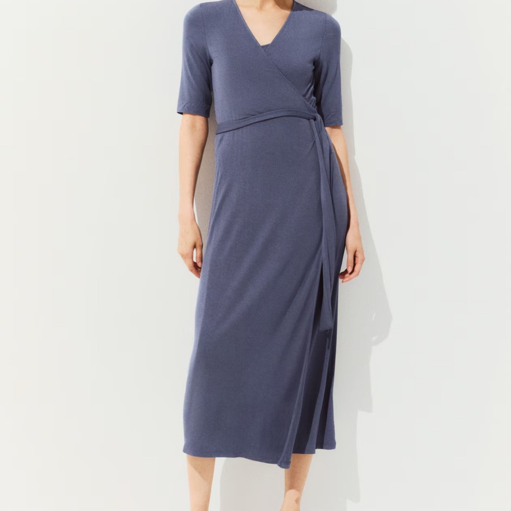 H&M Blue nursing Wrap Dress